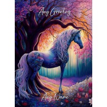 Personalised Fantasy Unicorn Greeting Card (Birthday, Fathers Day, Any Occasion) Design 4