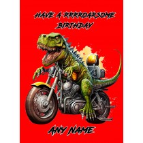 Personalised Dinosaur T Rex Birthday Card 4