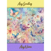 Personalised Butterfly Pastel Art Greeting Card (Birthday, Fathers Day, Any Occasion) 4