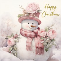 Snowman Christmas Square Card (Design 4)