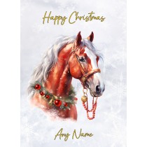 Personalised Horse Art Christmas Card (Design 4)