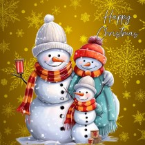 Snowman Art Christmas Greeting Card (Design 9)
