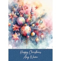 Personalised Christmas Scenery Art Greeting Card (Design 4)