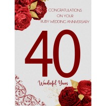 Ruby 40th Wedding Anniversary Card (Special Couple)