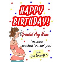 Personalised From The Bump Pregnancy Birthday Card (Grandad, White)