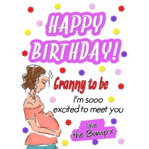 From The Bump Pregnancy Birthday Card (Granny, White)