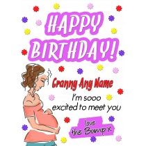 Personalised From The Bump Pregnancy Birthday Card (Granny, White)