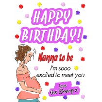 From The Bump Pregnancy Birthday Card (Nanna, White)