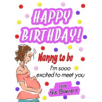 From The Bump Pregnancy Birthday Card (Nanny, White)