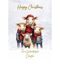 Christmas Card For Couple (Sheep)