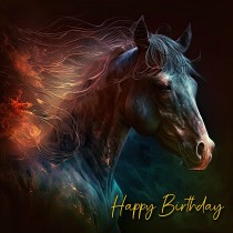 Fantasy Horse Square Birthday Card Design 4