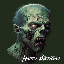 Fantasy Zombie Art Square Birthday Card Design 4
