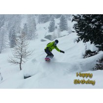 Snowboarding Birthday Card