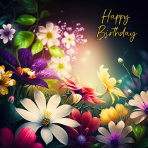 Flowers Art Birthday Card 4