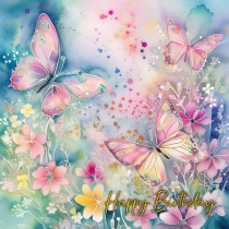 Pastel Butterfly Watercolour Birthday Card 4