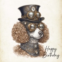Poodle Fantasy Steampunk Square Birthday Card (Design 4)
