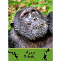 Chimpanzee Birthday Card