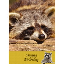 Raccoon Birthday Card