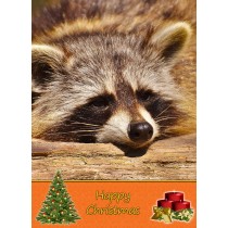 Raccoon christmas card