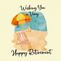 Happy Retirement Congratulations Square Card (Beach)