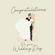 Wedding Congratulations Square Card (Beige)