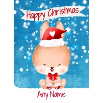 Personalised Christmas Card (Happy Christmas, Rabbit)