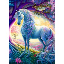 Personalised Fantasy Unicorn Greeting Card (Birthday, Fathers Day, Any Occasion) Design 5