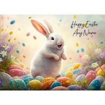 Personalised Easter Bunny Rabbit Art Greeting Card (Any Name) 5