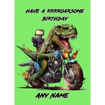Personalised Dinosaur T Rex Birthday Card 5