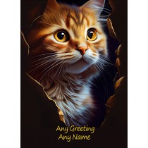Personalised Cat Art Greeting Card (Birthday, Fathers Day, Any Occasion) 5
