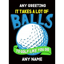 Personalised Funny Golf Greeting Card Design 3 (Birthday, Christmas, Any Occasion)