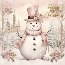 Snowman Christmas Square Card (Design 5)