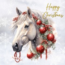 Horse Art Christmas Square Card (Design 5)