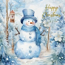 Snowman Art Christmas Greeting Card (Design 5)