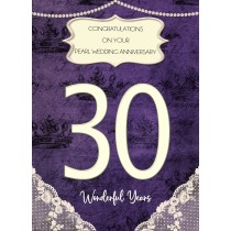 Pearl 30th Wedding Anniversary Card (Special Couple)