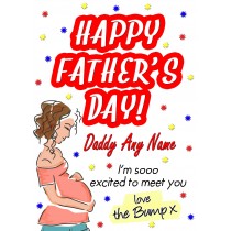 Personalised From The Bump Pregnancy Fathers Day Card (Daddy, White)