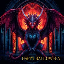 Gothic Fantasy Dragon Halloween Square Card (Design 5)