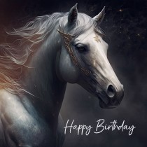 Fantasy Horse Square Birthday Card Design 5