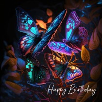 Butterfly Animal Colourful Art Birthday Greeting Card