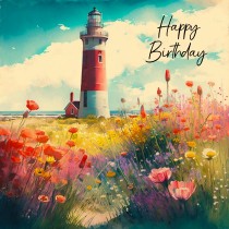 Lighthouse Scenery Art Birthday Greeting Card