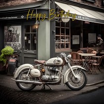 Vintage Classic Motorbike Birthday Card 5