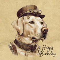 Labrador Fantasy Steampunk Square Birthday Card (Design 5)