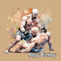 Mixed Martial Arts Square Birthday Card (Design 5)