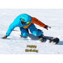 Snowboarding Birthday Card