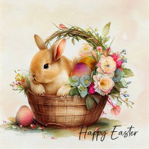 Bunny Rabbit Watercolour Art Easter Greeting Card