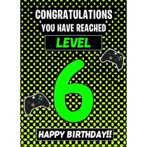 6th Level Gamer Birthday Card