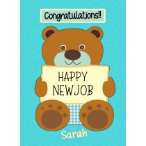 Personalised New Job Congratulations Card (Bear)
