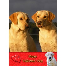 Golden Labrador Valentine's Day Card
