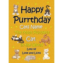 Personalised To The Cat Birthday Card (Happy Purrthday)