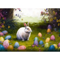 Personalised Easter Bunny Rabbit Art Greeting Card (Any Name) 6